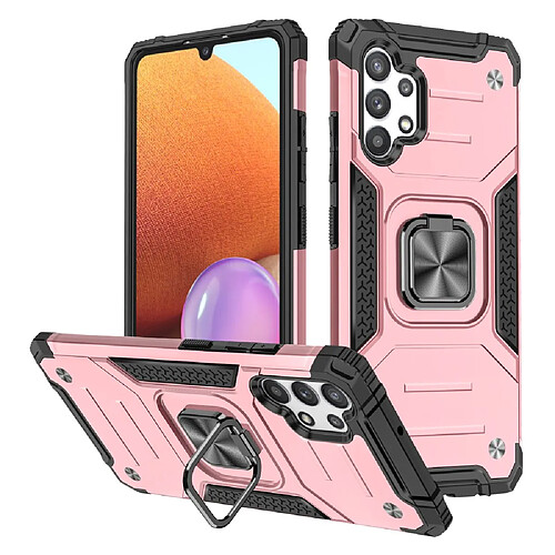 Coque en TPU antichoc avec béquille rotative or rose pour votre Samsung Galaxy A32 4G (EU Version)