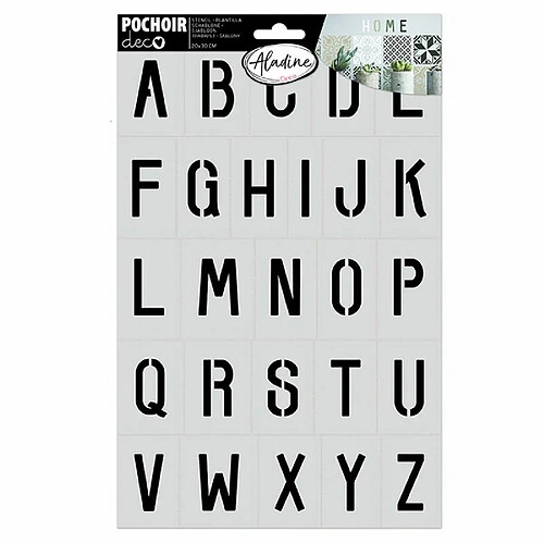 AladinE Pochoir de décoration - Alphabet - 20 x 30 cm