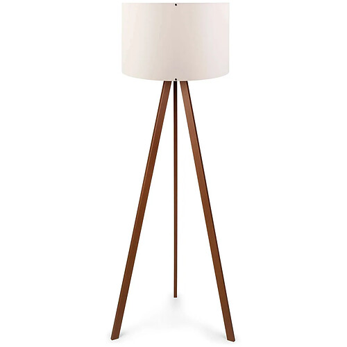 Hanah Home Lampadaire en MDF et PVC Floor ecru et marron.