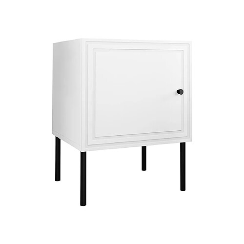 Bestmobilier Lavaggi - table de chevet - blanc - 45 cm