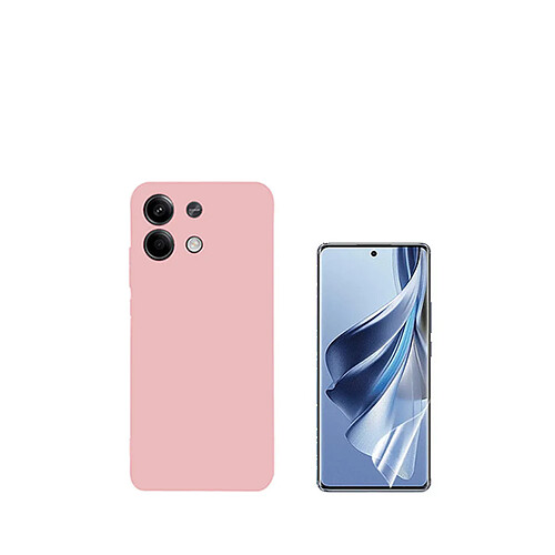 Kit Film Hydrogel + Étui Silicone Liquide Phonecare pour Xiaomi Redmi Note 13 - rose