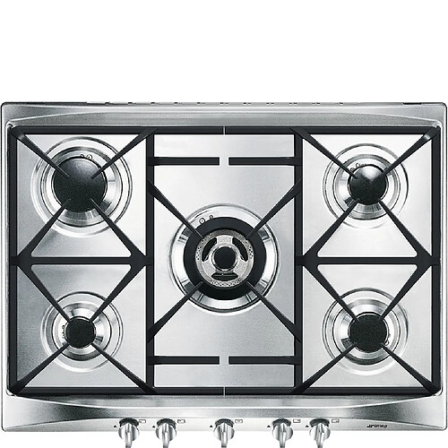 Smeg Cucina SR275XGH2 plaque Argent Intégré (placement) 70 cm Gaz 5 zone(s)