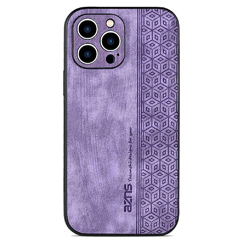 Coque en TPU + PU AZNS anti-rayures pour votre iPhone 12 Pro 6.1 pouces - violet