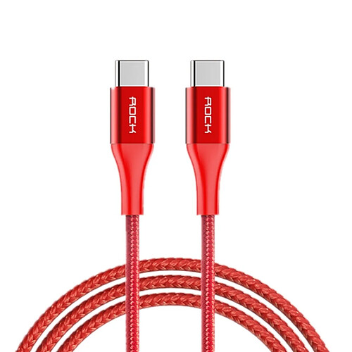 Wewoo Câble USB Câble de données de charge rapide de type tissage métallique USB-C / Type-C vers USB rouge