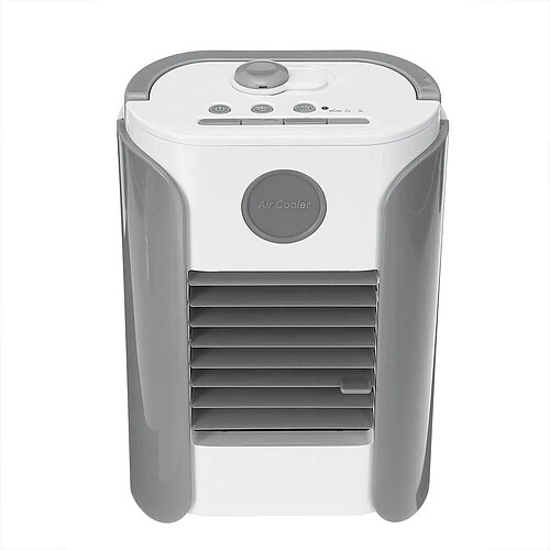 (Gris) Mini Ventilateur de Climatisation à 3 Vitesses Humidification par Pulvérisation Ventilateur de Table d'été Portable