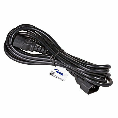 akyga AK PC stromkabel d'extension 07A, 3m pour PC, Imprimante, écrans Noir