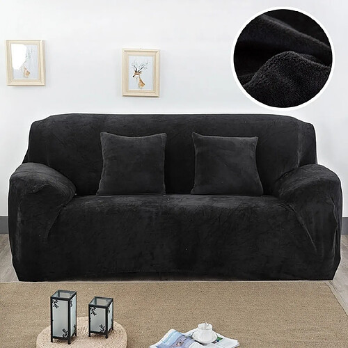 Wewoo Housse de canapé Les couvertures élastiques de sofa de divan épais de couverture de de tissu de ne comprennent pas la taie d'oreillerspécification 1 siège 90-140cm noir