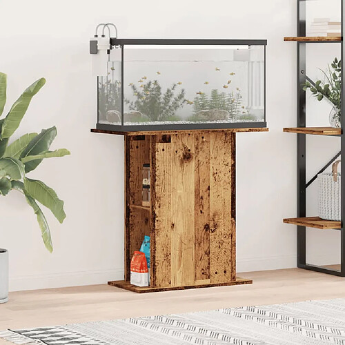 vidaXL Support d'aquarium vieux bois 36x75x72,5 cm bois d'ingénierie