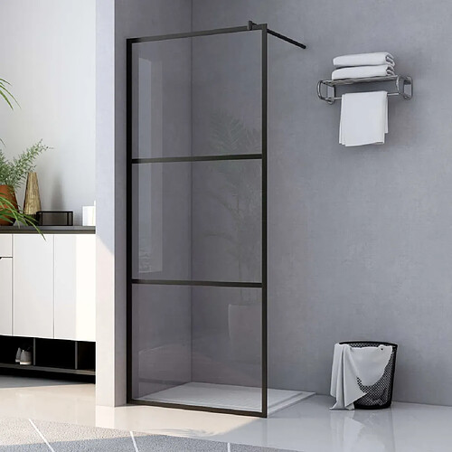 vidaXL Paroi de douche à l'italienne à verre ESG Noir 80x195 cm