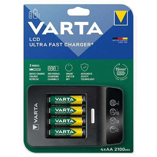 Chargeur de piles avec 4 piles aa - 57685101441 - VARTA