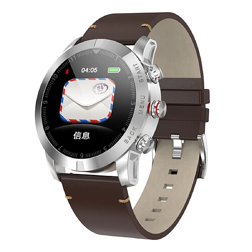 Wewoo Bracelet connecté S10 1.3 pouces TFT couleur écran intelligent IP68 ÉtancheBracelet en cuirRappel d'appel de soutien / Surveillance du rythme cardiaque / sommeil / Mode multisports Marron