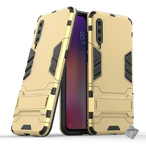 Htdmobiles Coque rigide anti choc pour Xiaomi Mi 9 + verre trempe - OR