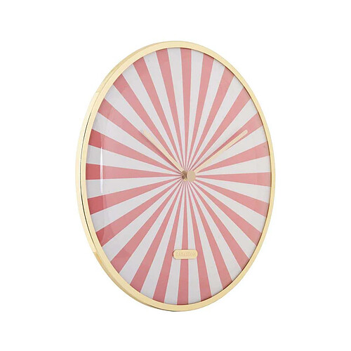 Karlsson Horloge en métal Candy Swirl Dome rose.