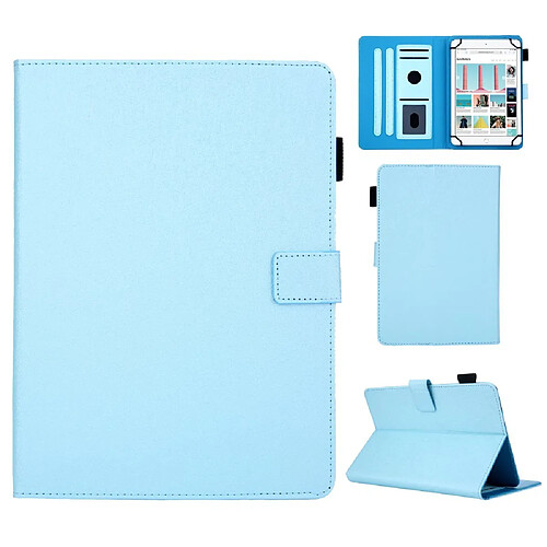 Etui en PU avec stockage de cartes bleu clair pour votre Tablet 10 pouces