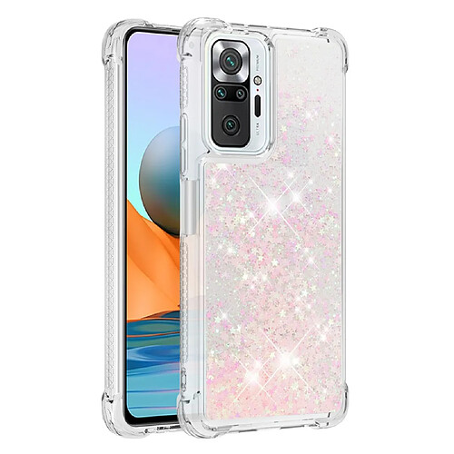 Coque en TPU Amortissement dynamique des sables mouvants argent/rose pour votre Xiaomi Redmi Note 10 Pro Max