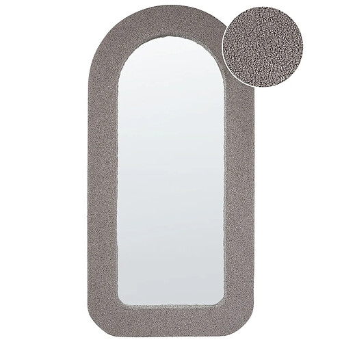 Beliani Miroir CERVON Bouclé Taupe