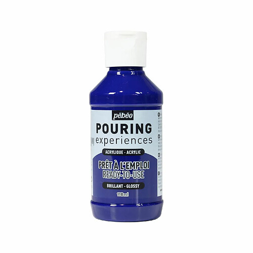 Pebeo Peinture pouring acrylique brillante - Bleu cyan - 118 ml