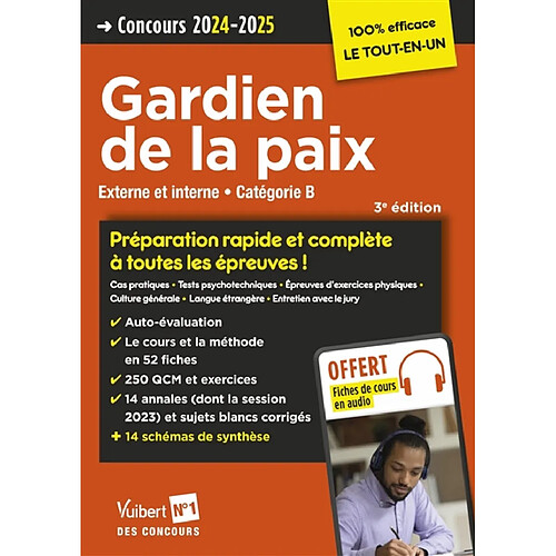 Gardien de la paix : externe et interne, catégorie B : concours 2024-2025