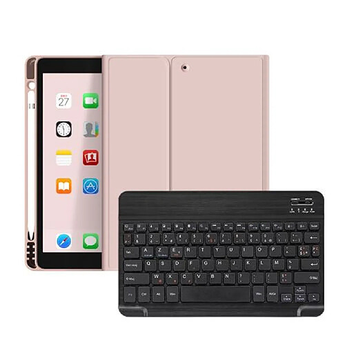 RedMiter Silicone avec Clavier Français AZERTY Bluetooth pour iPad Pro 10.5 / Air3 2019 - Rose&Noir