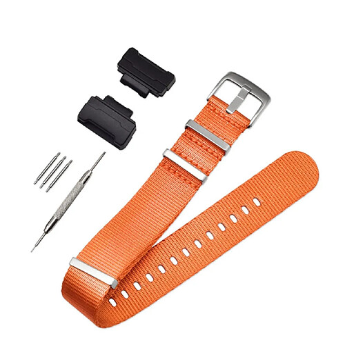 Bracelet en nylon Toile 3 boucles, orange pour votre Casio GA-110/G-8900/DW-5600