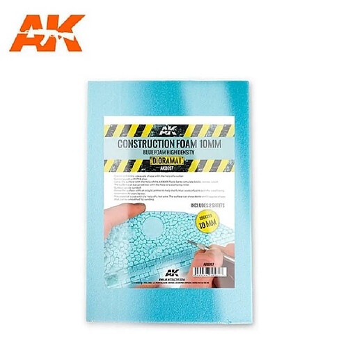 Ak Interactive Construction Foam 10mm Blue Foam High Density 195x295mm - Décor Modélisme