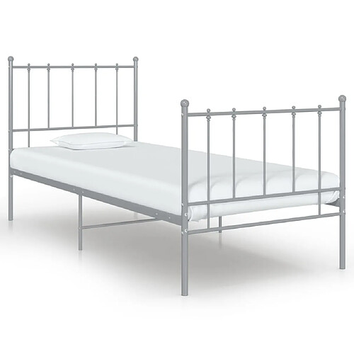 vidaXL Cadre de lit sans matelas gris métal 90x200 cm