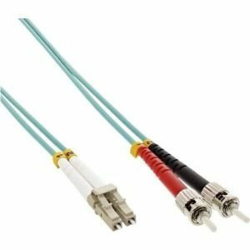 InLine - Patch-Kabel - LC Multi-Mode (M) - bis - ST multi-mode (M) - 50cm - Glasfaser - 50/125 Mikrometer - OM3 - halogenfrei - Türkis (88504O)