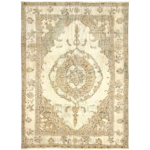 Vidal Tapis de laine 287x211 blanc crème Vintage Royal