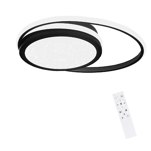 NETTLIFE Plafonnier LED Salon - Lampe Noire Dimmable Lampe Ronde Moderne 56 W avec Design Ciel Étoilé pour Chambre Étude Hôtel Bureau Cuisine