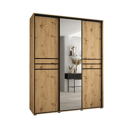 Abiks Meble Armoire Davos 11 À Portes Coulissantes 235,2/200/60 3 Portes