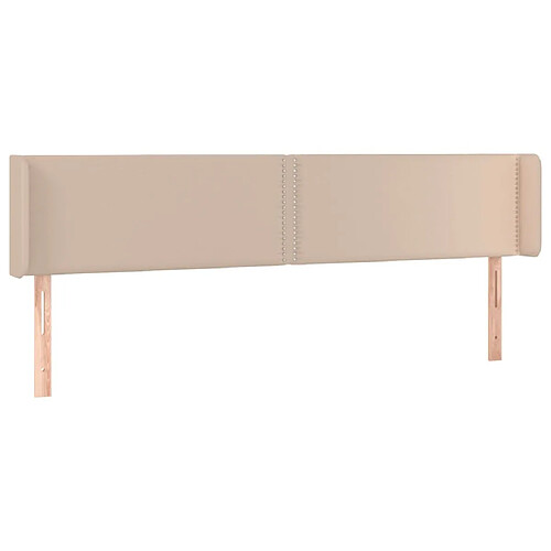 Maison Chic Tête de lit moderne avec oreilles pour chambre - Décoration de lit Cappuccino 183x16x78/88 cm Similicuir -MN61059