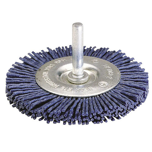 Wolfcraft Brosse nylon circulaire, tige 6 mm, bleu = soft