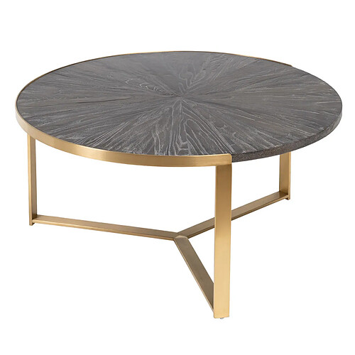 BigBuy Home Table Basse Doré Brun foncé 90 x 90 x 45 cm