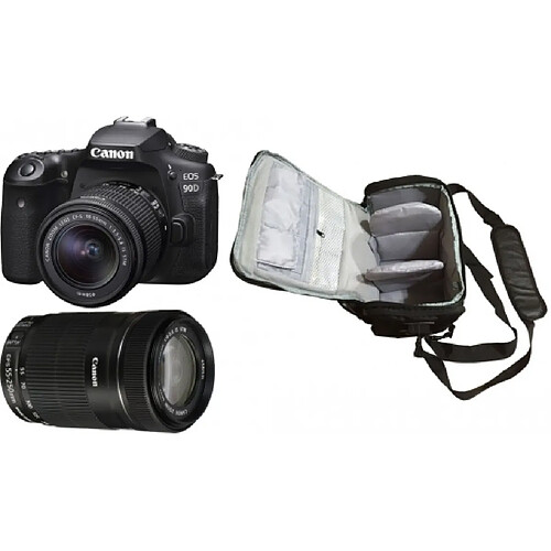 CANON EOS 90D KIT EF-S 18-55mm F3.5-5.6 IS STM + EF-S 55-250MM F4-5.6 IS STM + Camera Bag