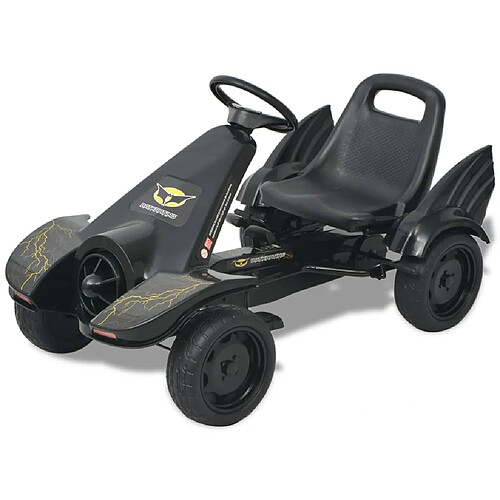 vidaXL Kart à pédale avec siège ajustable Noir