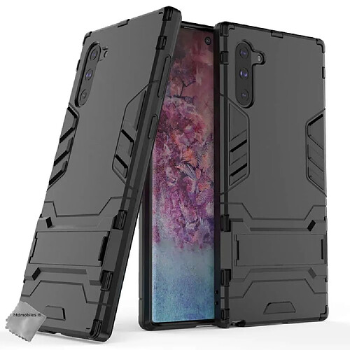 Htdmobiles Coque rigide anti choc pour Samsung Galaxy Note 10 + verre trempe - NOIR