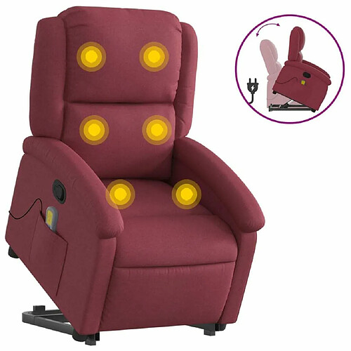 Maison Chic Fauteuil Relax pour salon, Fauteuil inclinable de massage Rouge bordeaux Tissu -GKD73980