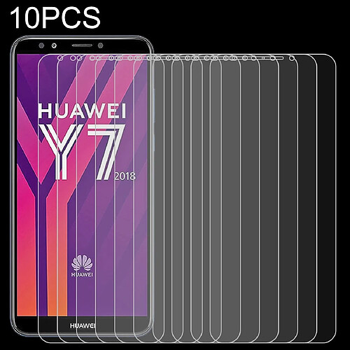 Wewoo Film de verre trempé de 10 PCS 0.26mm 9H 2.5D pour Huawei Y7 2018