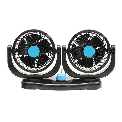 Ventilateur de voiture double Tête 12V Camion de véhicule Portable Refroidisseur de Refroidissement Automatique Rotatif à 360 degrés