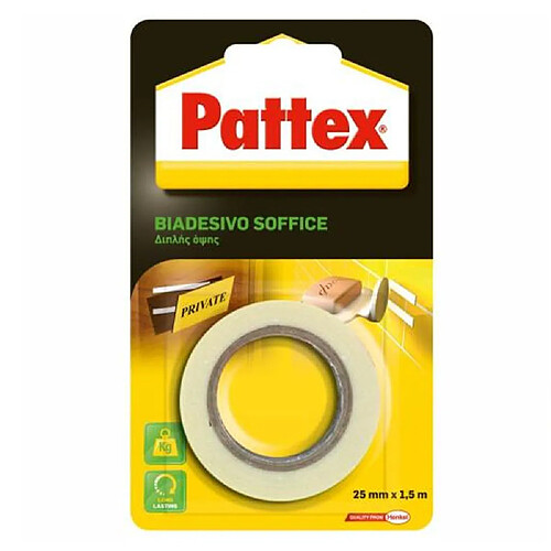 Pattex ruban adhésif double face souple 25 mm x 1,5 m