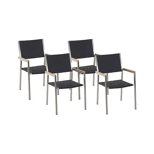 Beliani Lot de 4 chaises GROSSETO Noir