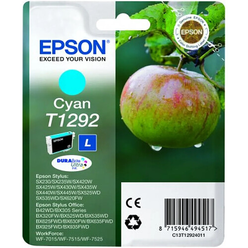 Cartouche d'encre originale Epson T1292 Cyan