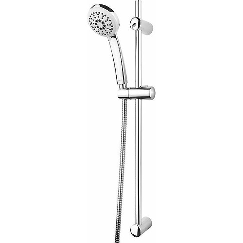 Cersanit VIBE Set de douche 3 positions avec douchette réglable avec flexible en métal 150 cm avec barre de douche Easy Clean Chromé