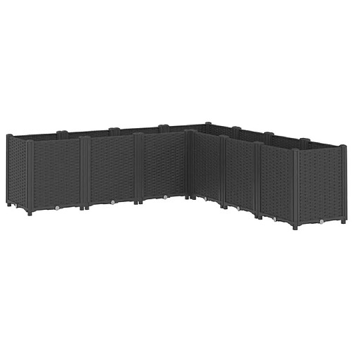 Maison Chic Jardinière,Bac à fleurs - pot de fleur noir 160x160x53 cm polypropylène -GKD60602