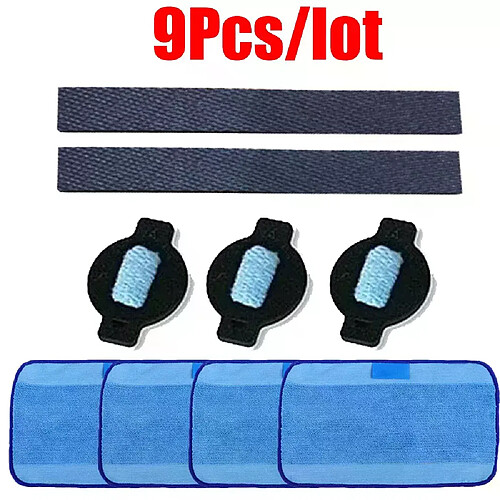 Kit de pièces de rechange pour iRobot braava,avec serpillières de nettoyage en tissu, pneu du robot et bouchon d'eau, modèle 320, 380, 381, 380T 390, 390T Mint 4200, 4205, 5200, 5200C, 9 pièces par lot,