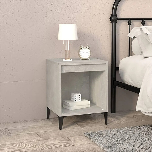 Maison Chic Table de chevet,Table de nuit,Table d'appoint pour salon Gris béton 40x35x50 cm -MN39041