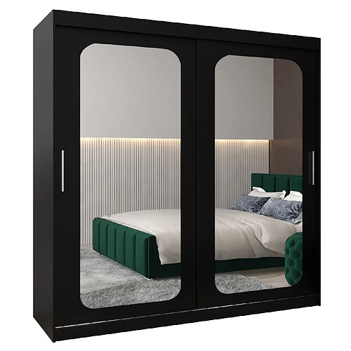 Abiks Meble Armoire PROMO T3 À Portes Coulissantes 200/200/62 2 Portes (Noir/Noir)