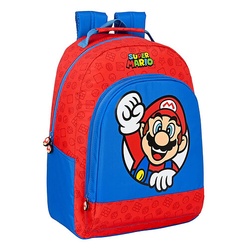 Cartable Super Mario Rouge Bleu (32 x 42 x 15 cm)