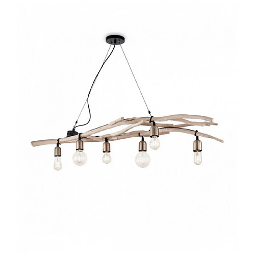 Ideal Lux Suspension Bois DRIFTWOOD 6 ampoules