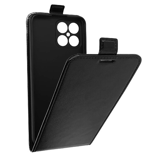 Avizar Étui Honor X8 Clapet Vertical avec Porte cartes Effet Cuir de Cheval Noir